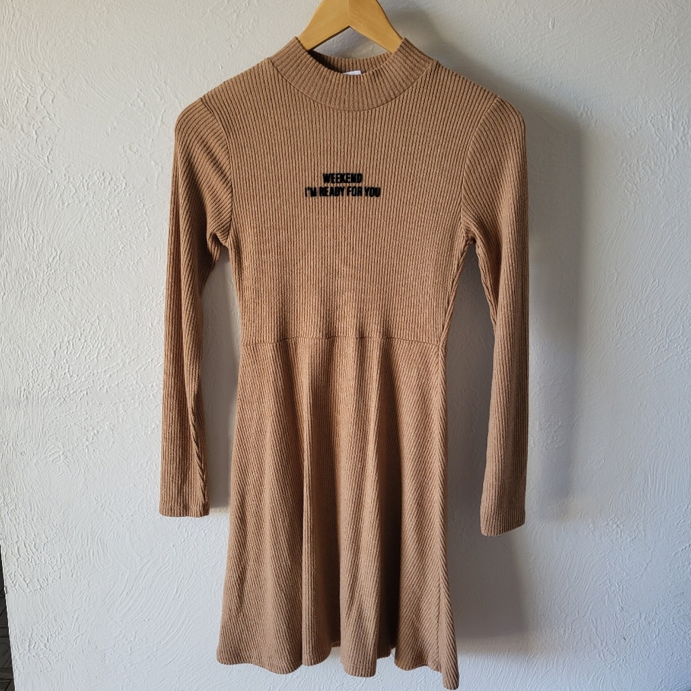 Zara WEEKEND I'M READY FOR YOU Ribbed Dress Size 13-14 years